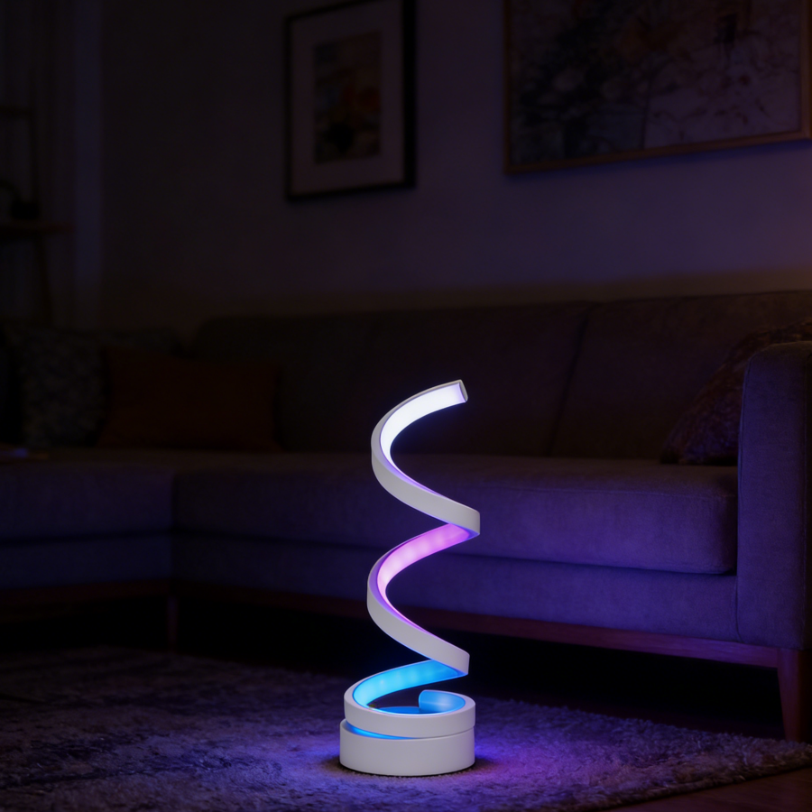 Accessories For Your Gaming Room - 1PC RGB Spiral LED Table Lamp,