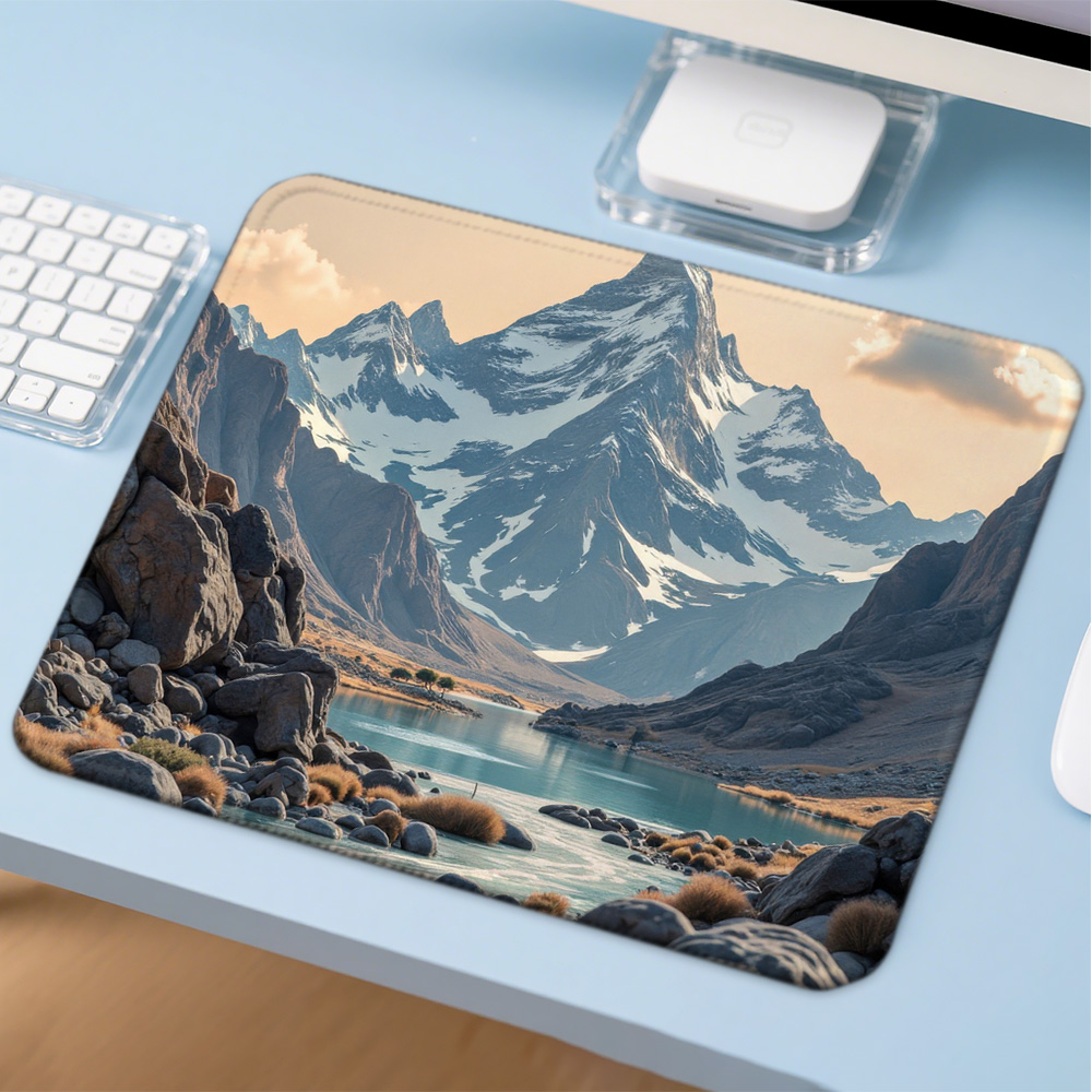 Gaming Accessories Companies - Snow mountain scenery Computer Mat Desk