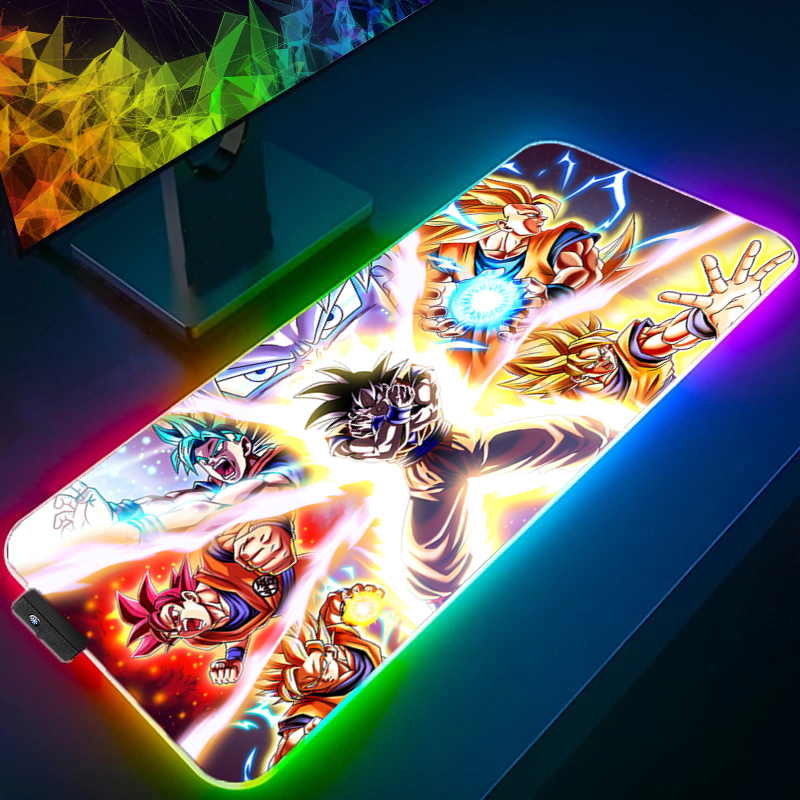 Gaming Accessories Rgb - LED Mouse pad Dragon Ball Computer