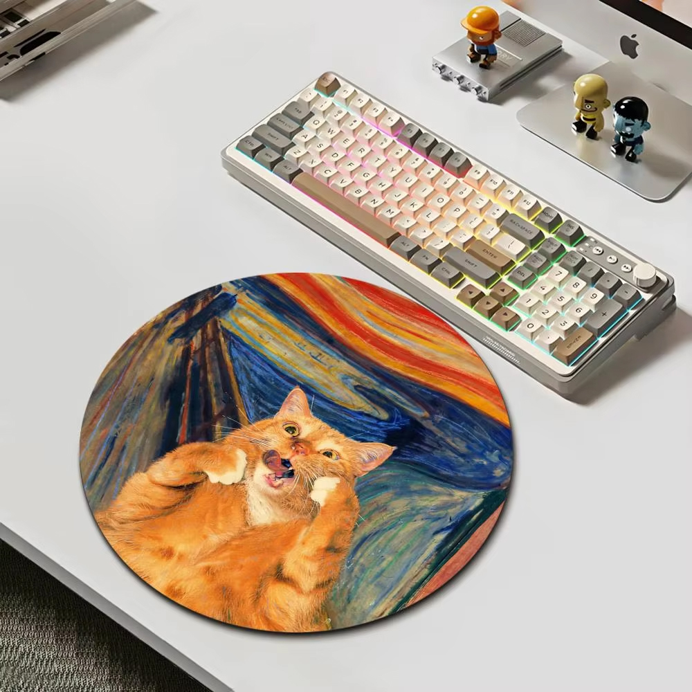 Vintage Gaming Accessories - Cute Cats Mouse Pad Vintage Starry