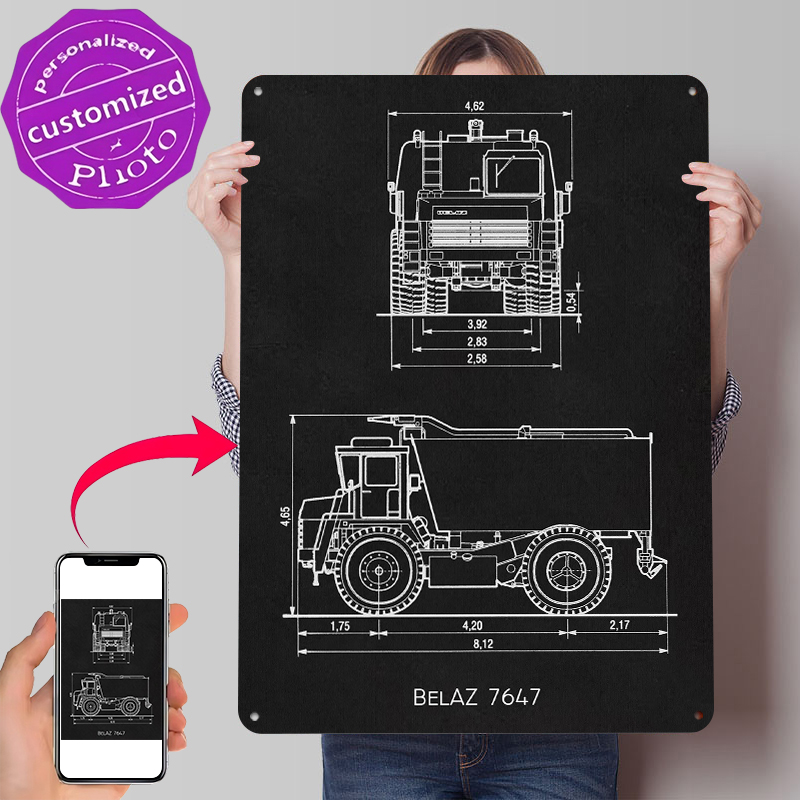 Vintage Gaming Accessories - BelAZ 7647 Metal Poster Wall Art