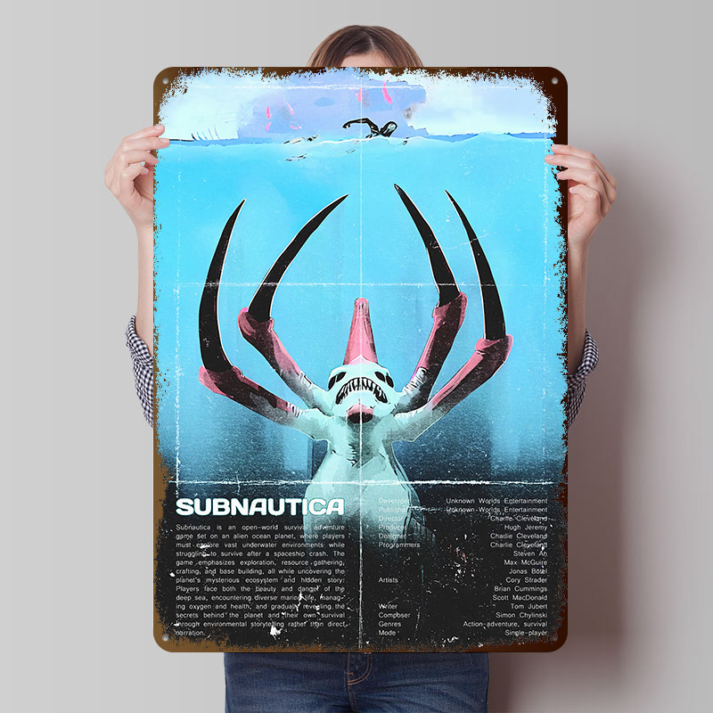 Vintage Gaming Accessories - Subnautica Tin Poster Customized Wall Art