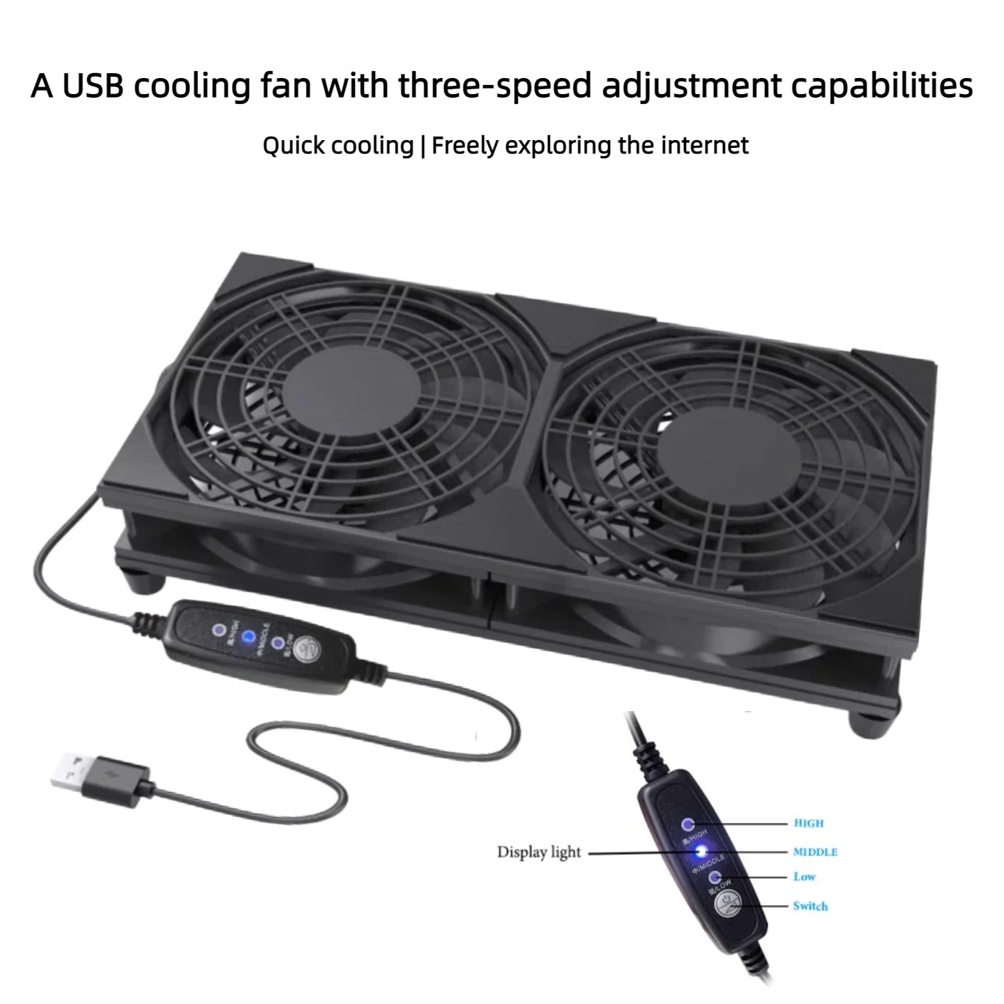 Dual USB Cooling Fan with 3-Sp - Gaming Accessories Rgb reseña y precio