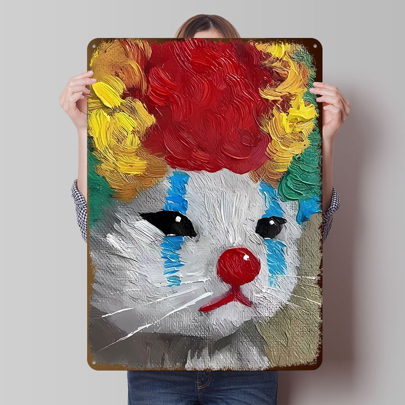 Sad Clown Cat Painting Tinplat - Vintage Gaming Accessories reseña y precio