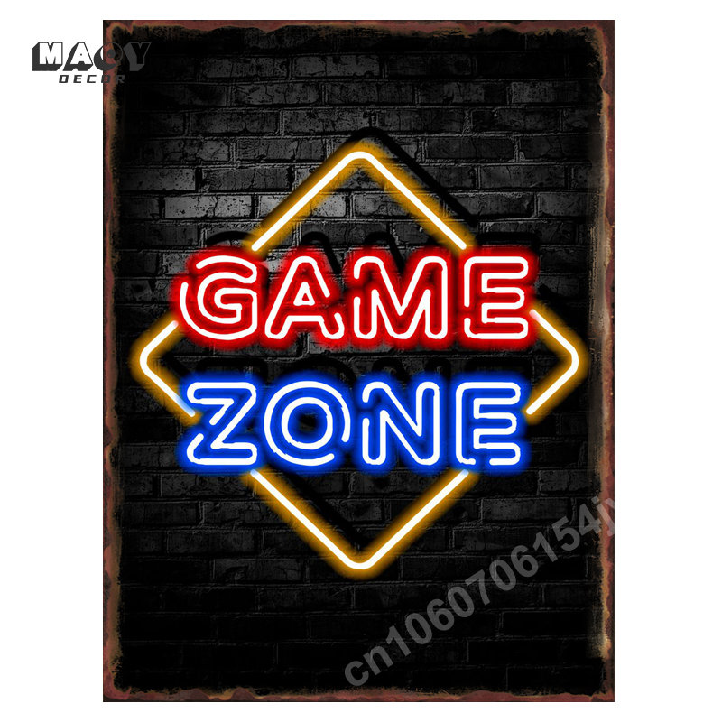 Neon Gaming Zone Metal Tin Sig - Accessories For Your Gaming Room reseña y precio