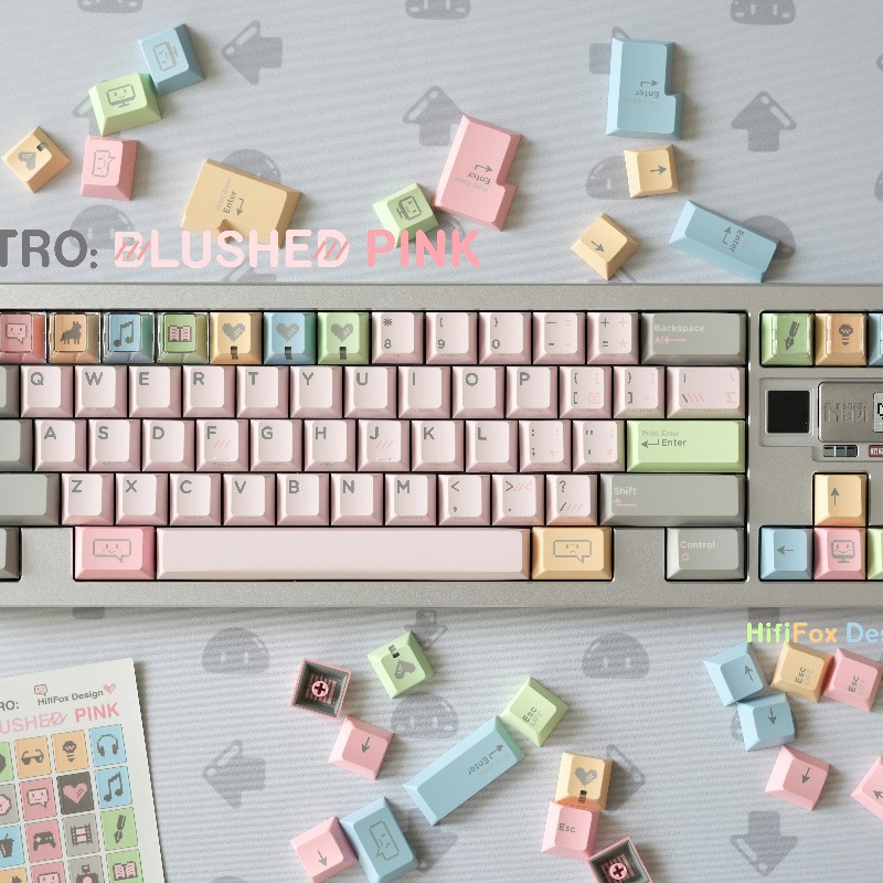 Shy Pink Vintage Theme Keycaps - Vintage Gaming Accessories reseña y precio