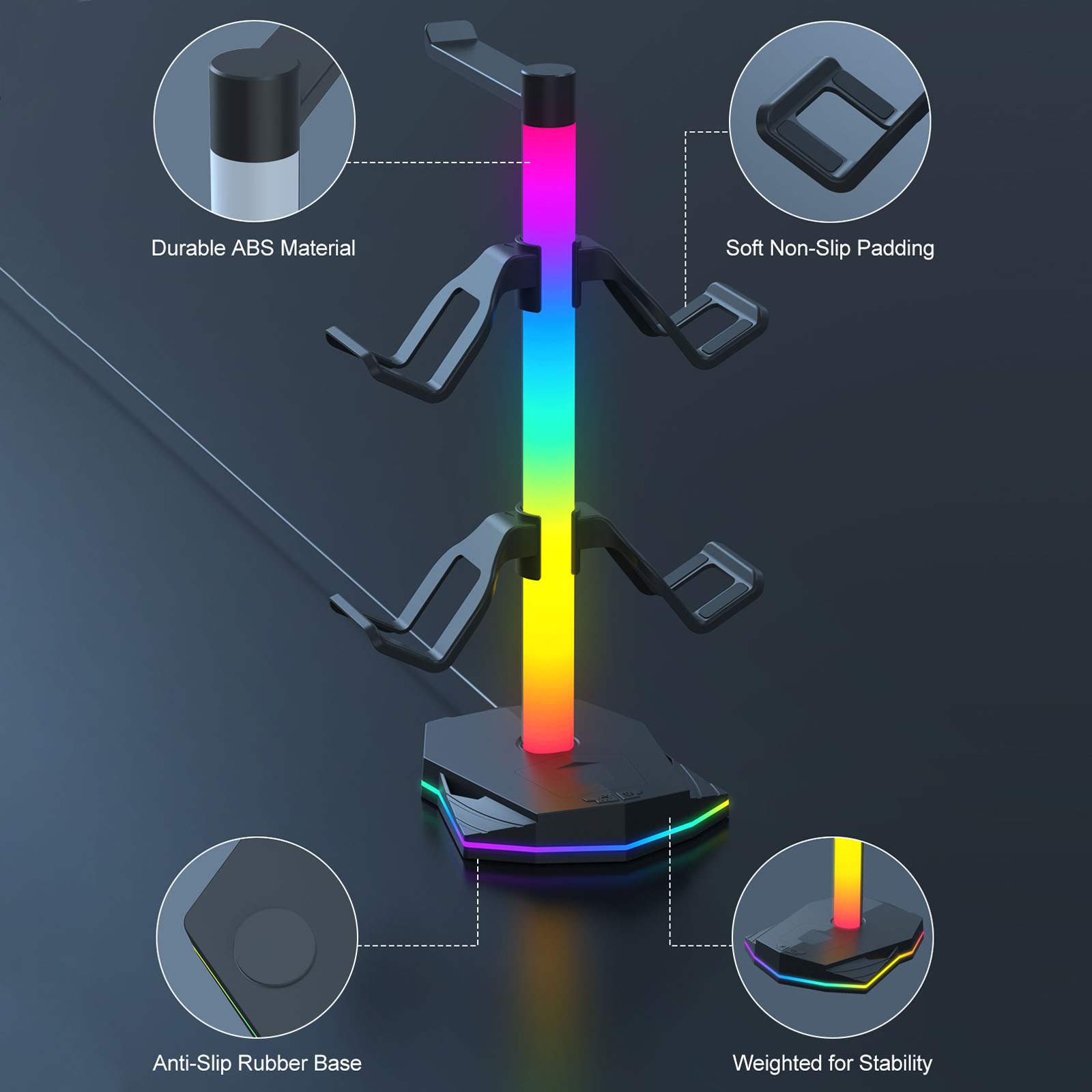 Headset Controller Display Sta - Gaming Accessories Rgb reseña y precio