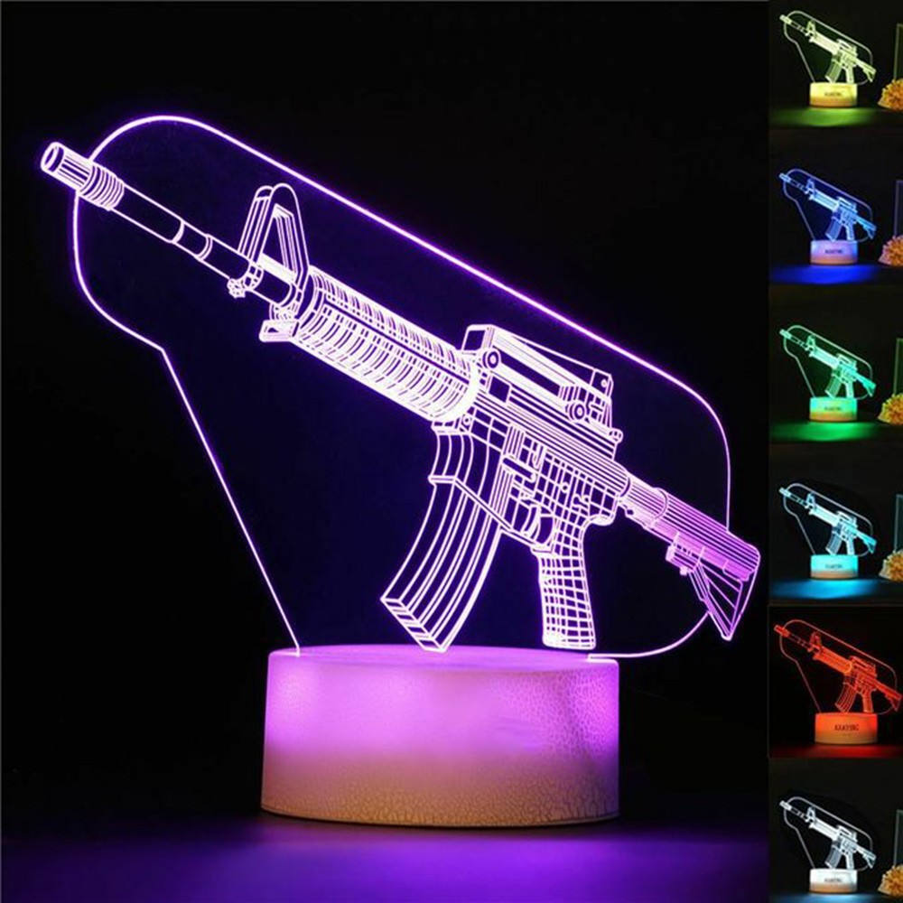 Game Rifle 3d Led Night Light  - Accessories For Your Gaming Room reseña y precio