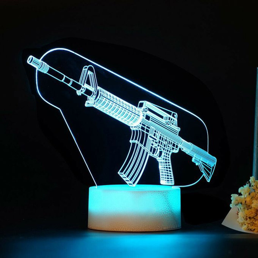 Game Rifle 3d Led Night Light  - Accessories For Your Gaming Room reseña y precio